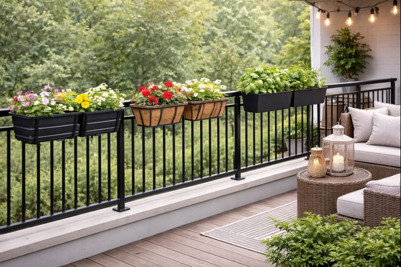 Apartment balcony with top planters: Mkono, VOXOR, TISUWING
