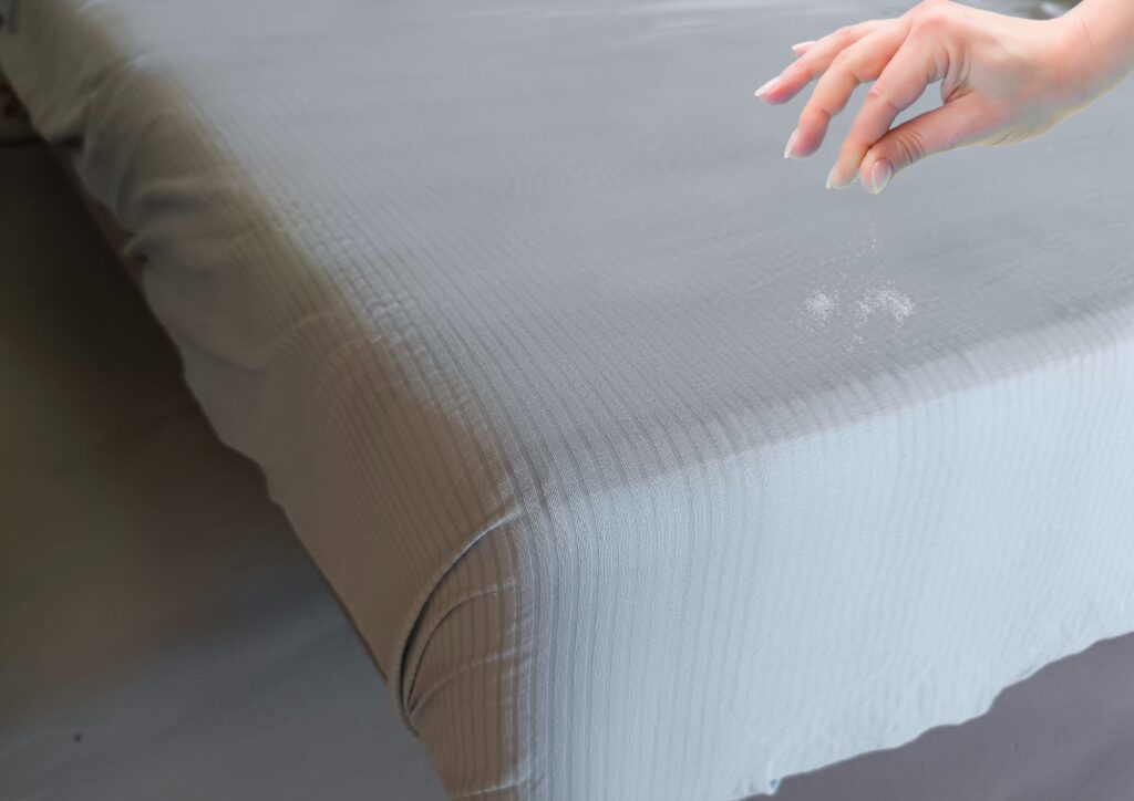 Using baking soda to remove odors from a mattress safely