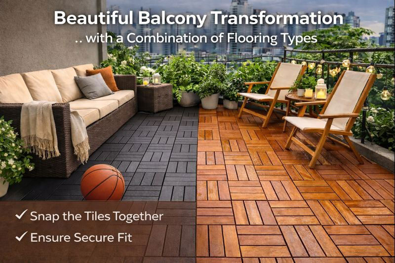 Balcony transformation with different flooring options