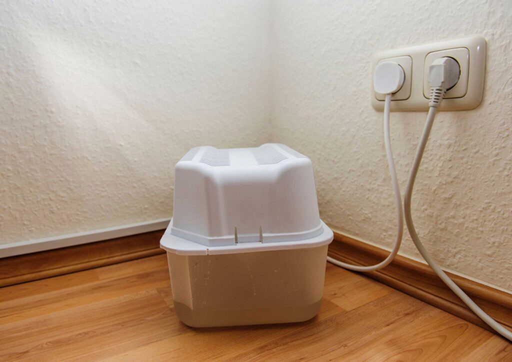 Dehumidifier plugged directly into grounded outlet in basement