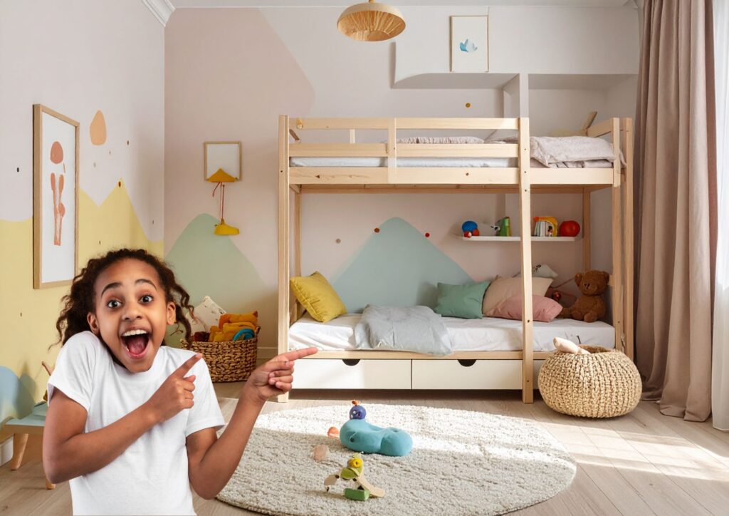 Clean child’s bedroom with neutral smell and good airflow