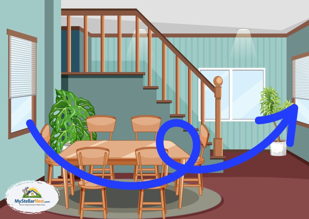 Cross ventilation used to remove stale indoor air before a home showing