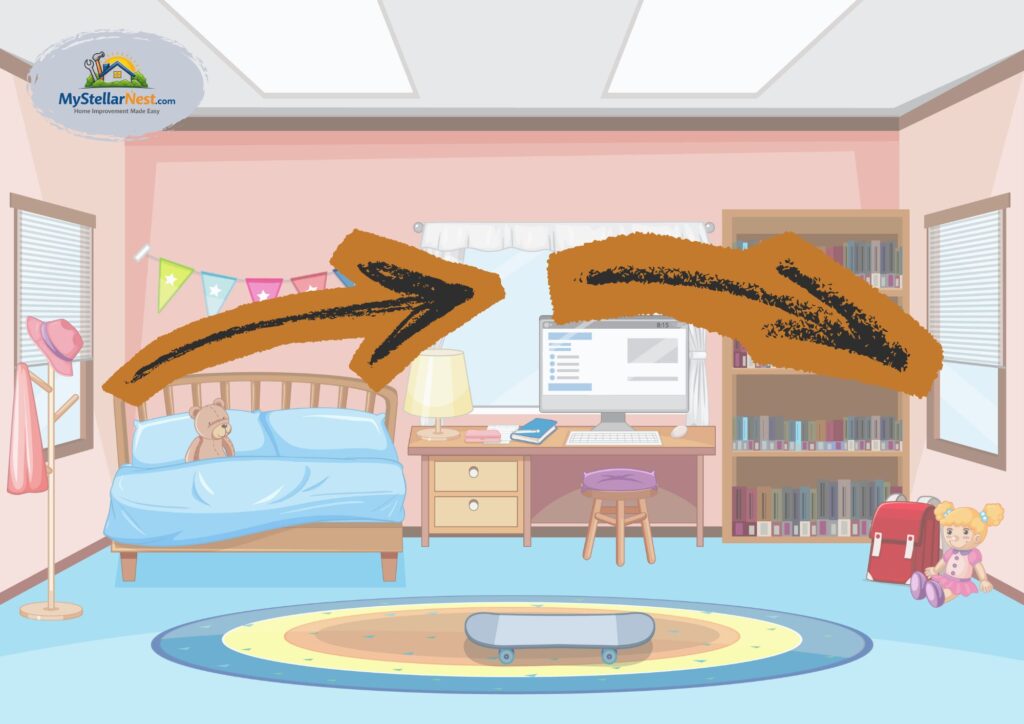 Cross ventilation showing fresh air moving through a home