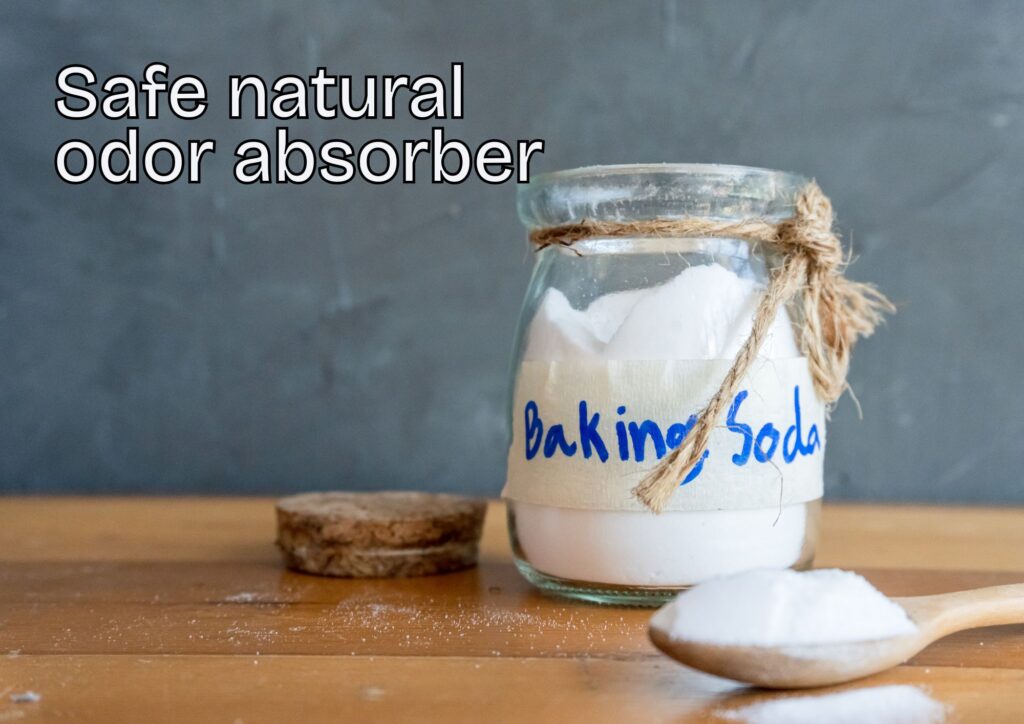 Safe natural odor absorber placed out of reach in a child’s room