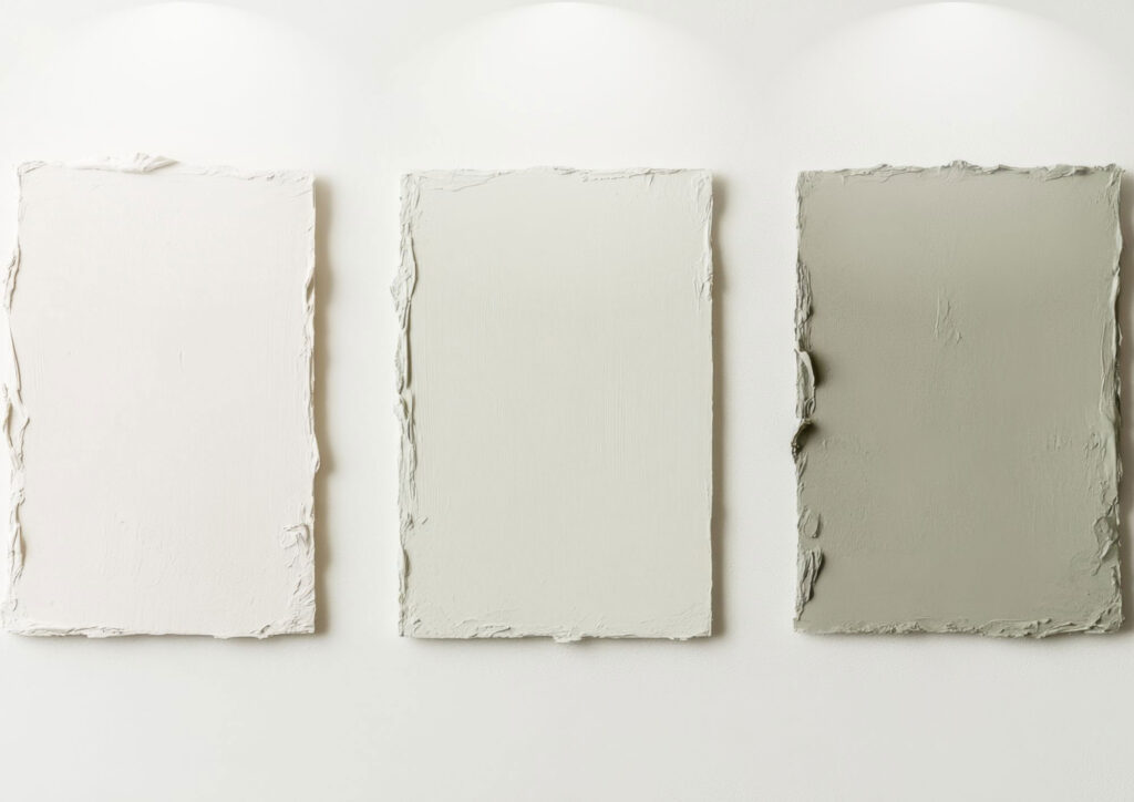 Testing exterior house paint colours with sample patches before painting