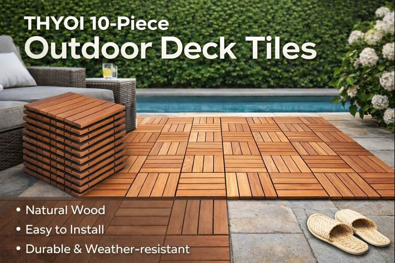 THYOI 10-piece outdoor deck tiles for balconies