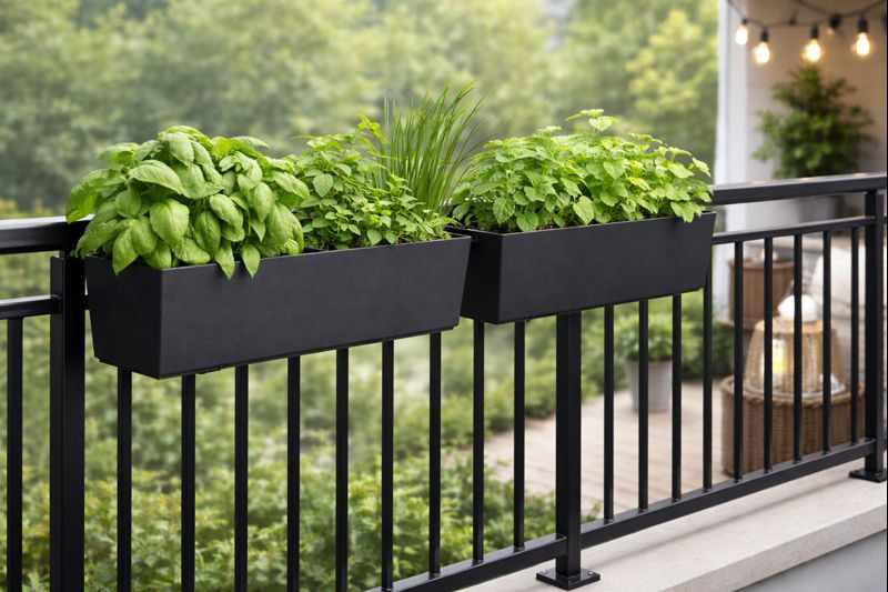 TISUWING Metal Railing Planter Box 2 Pack for professional balconies