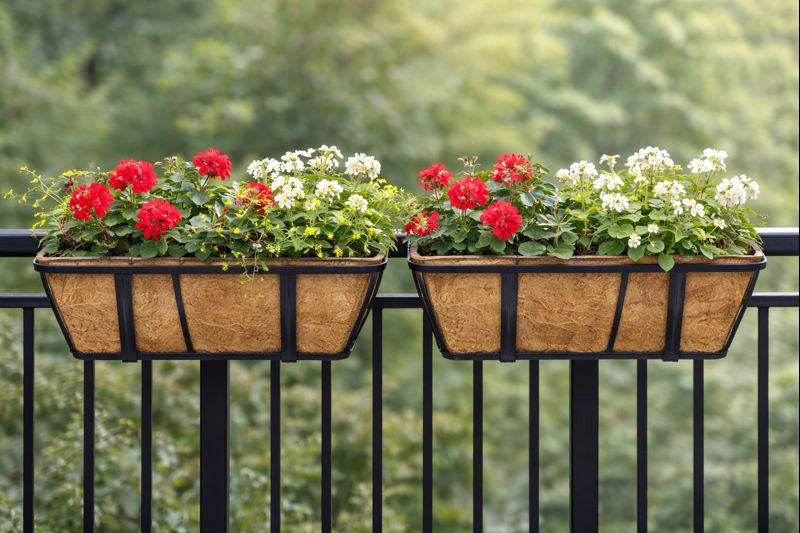 VOXOR Railing Planter Boxes 2 Pack on balcony railing