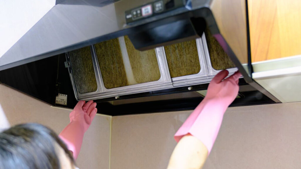 Charcoal filter used in a ductless range hood for odor reduction