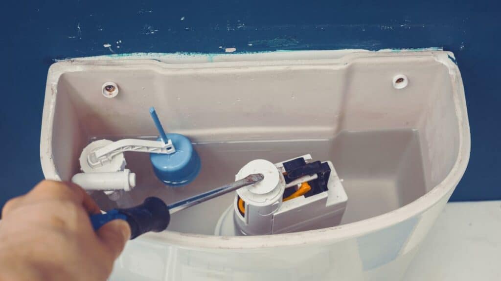 adjusting toilet float height inside tank to control water level