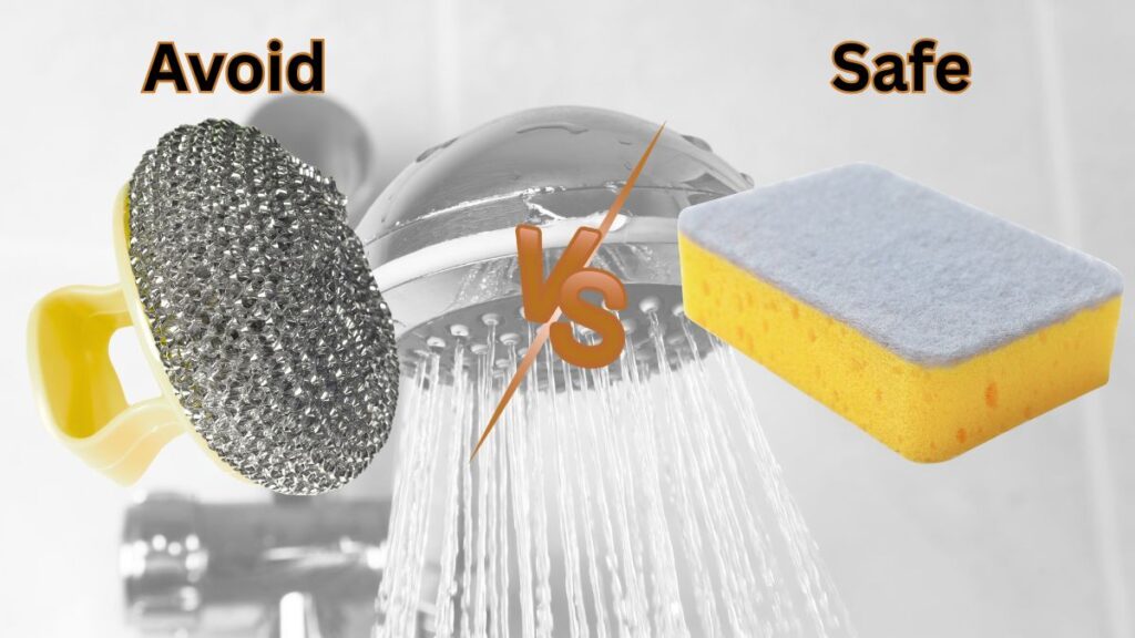 Steel wool versus non scratch sponge for shower cleaning