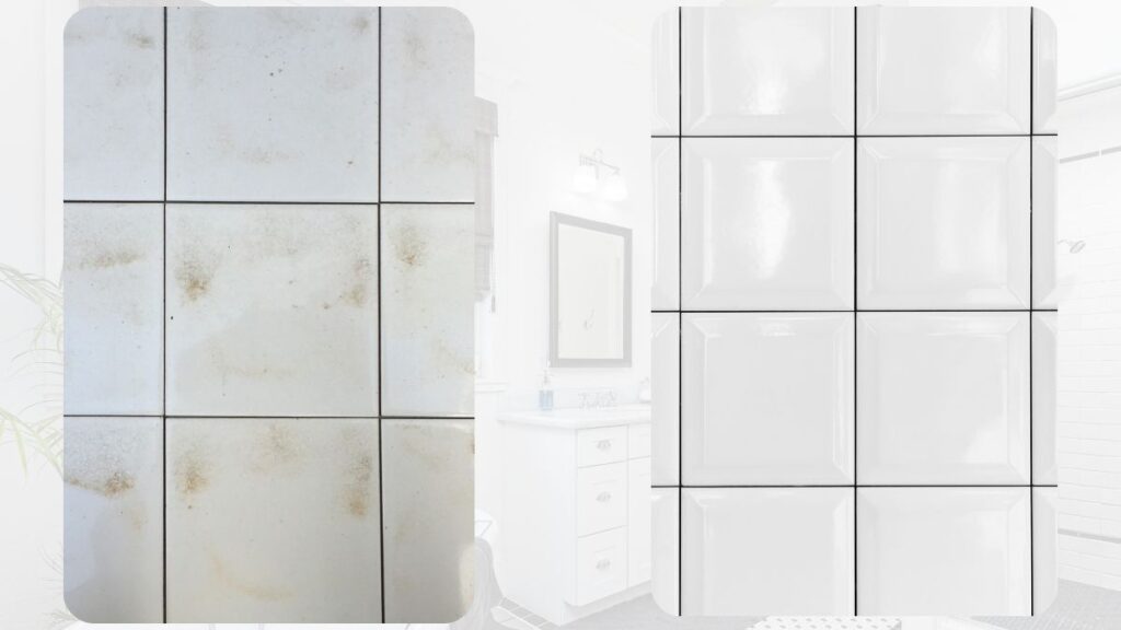 before and after toilet cleaning with Coca Cola showing stain removal