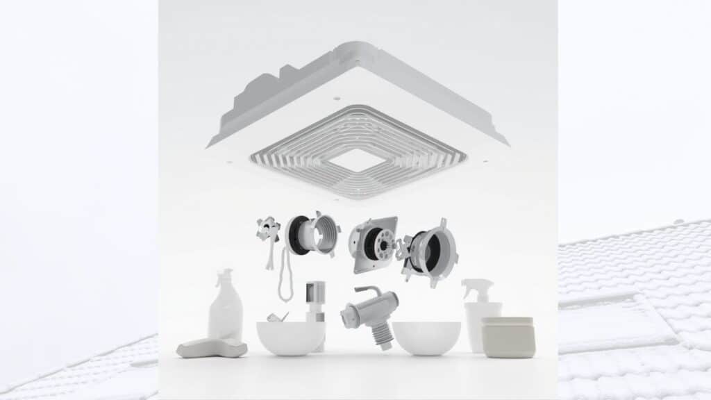 Cleaning bathroom exhaust fan grille and motor components