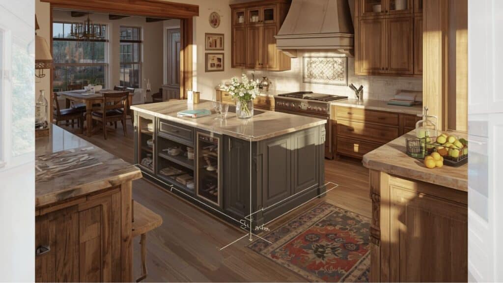 measuring clearance around kitchen island layout